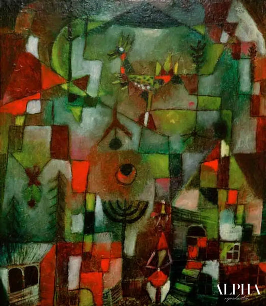 Image avec le coq et le grenadier - paul klee - Reproductions de tableaux et peintures haut de gamme