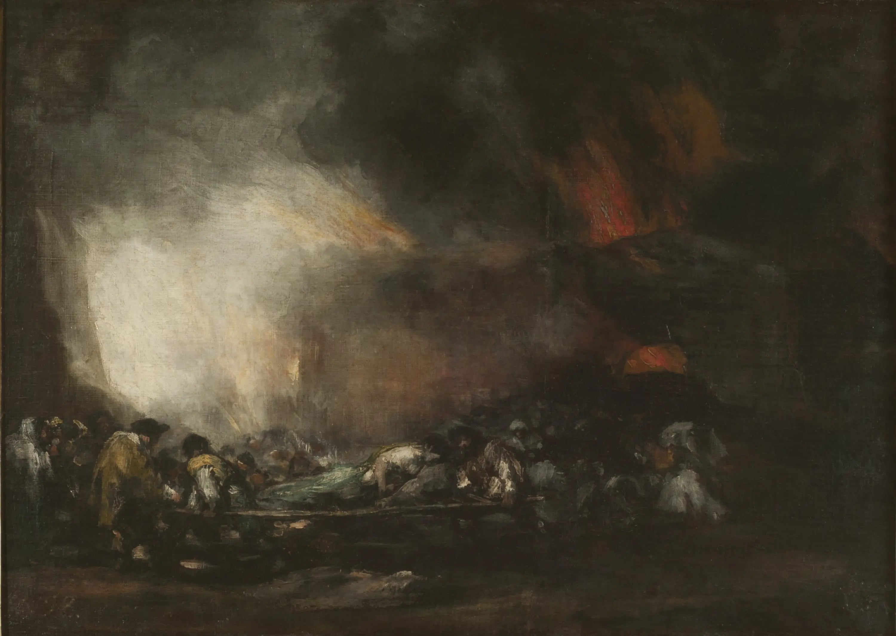 Incendie d'un hôpital - Francisco de Goya image 1 copie peinte à la main à l’huile
