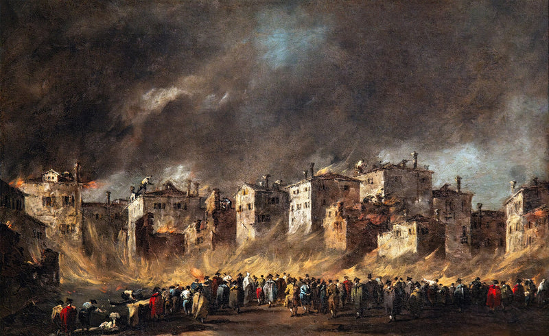 Fire in the San Marcuola oil warehouses - Francesco Guardi