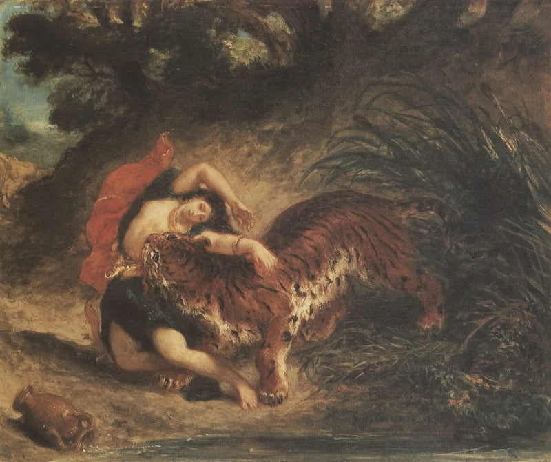 Indian Woman Bitten by a Tiger - Eugène Delacroix
