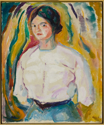 Reproduction du tableau « Ingeborg avec ses mains derrière son dos - Edvard Munch » par Alpha Reproduction en peinture à l’huile