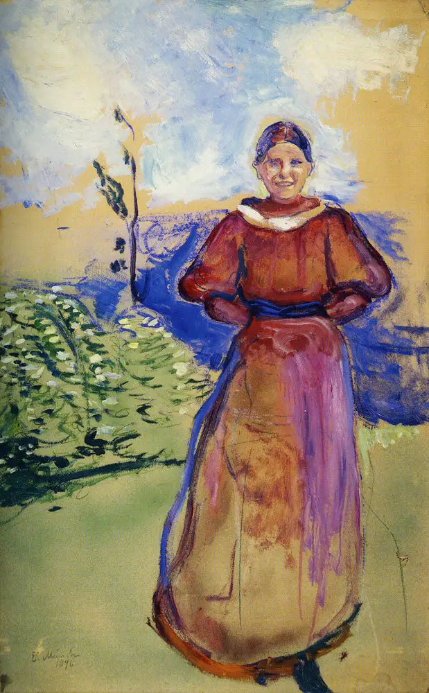 Inger in a Red Dress - Edvard Munch