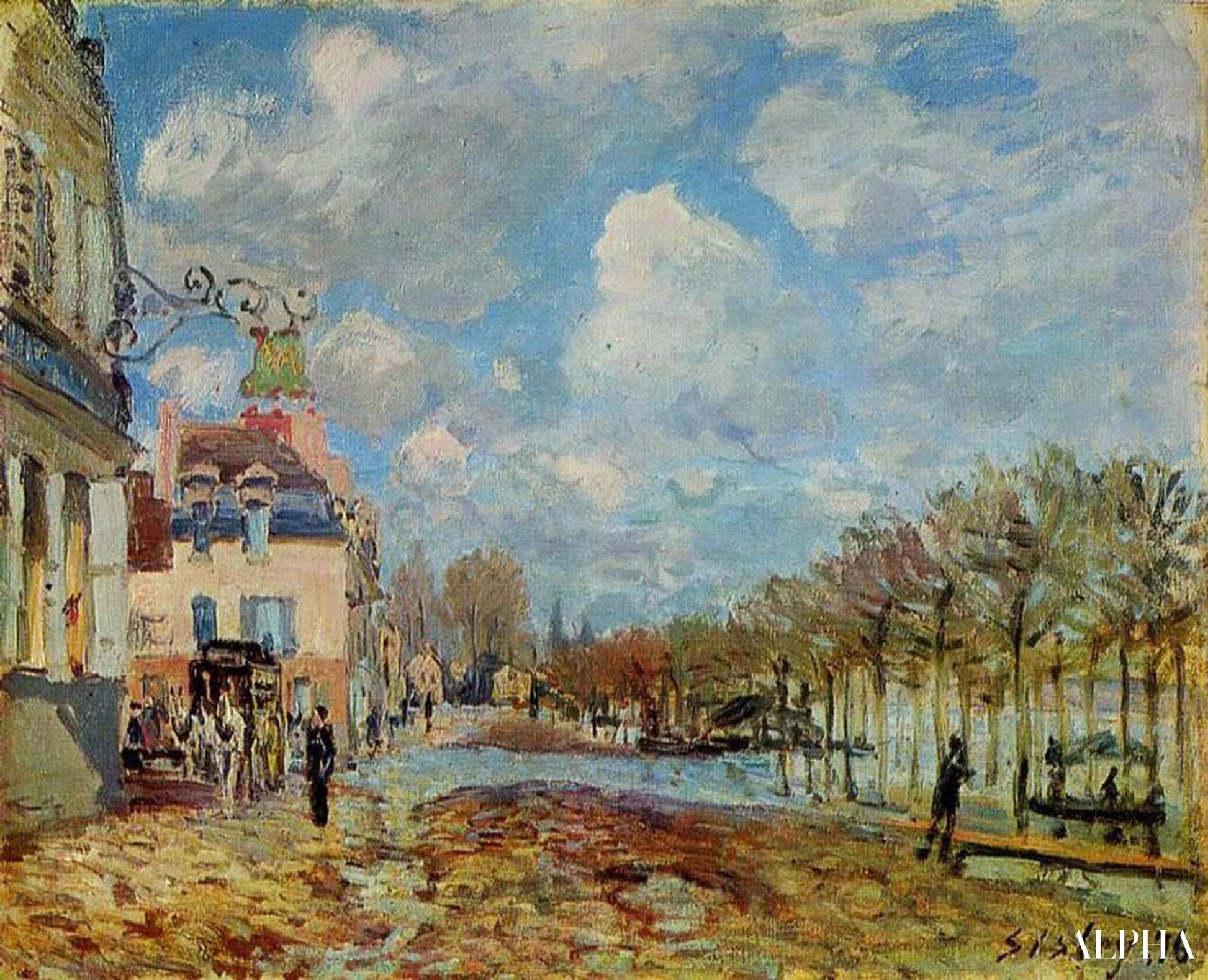Inondation à Port Marly - Alfred Sisley - Reproductions de tableaux et peintures haut de gamme