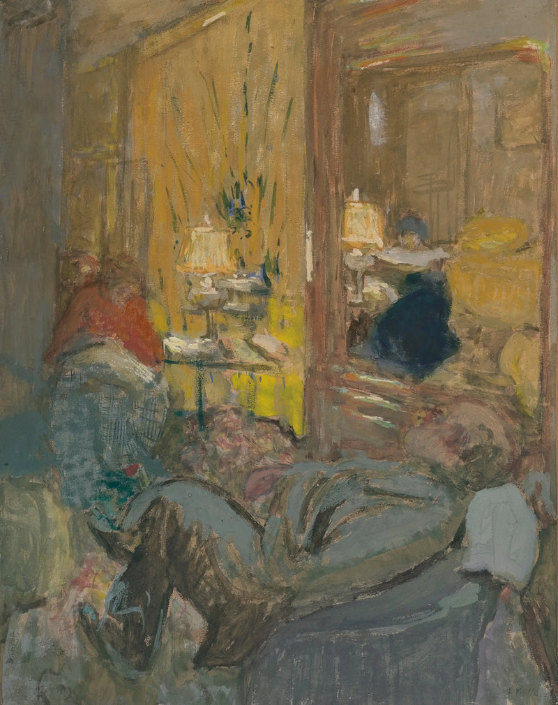 Interior with Three Figures - Édouard Vuillard