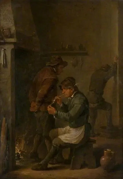 Interior with peasants in front of a fire - David Teniers the Younger
