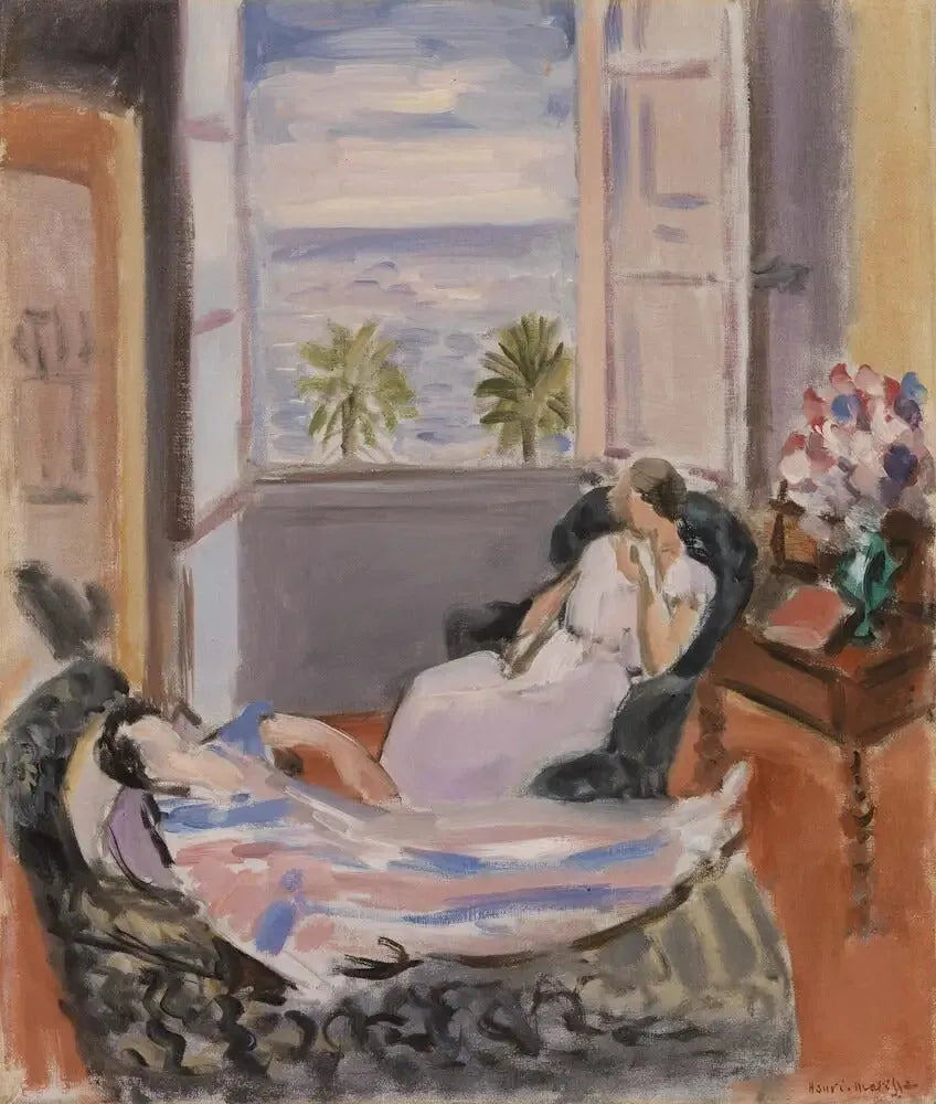 Interior with Two Figures, Open Window (Interior with Two Figures, Open Window) - Henri Matisse