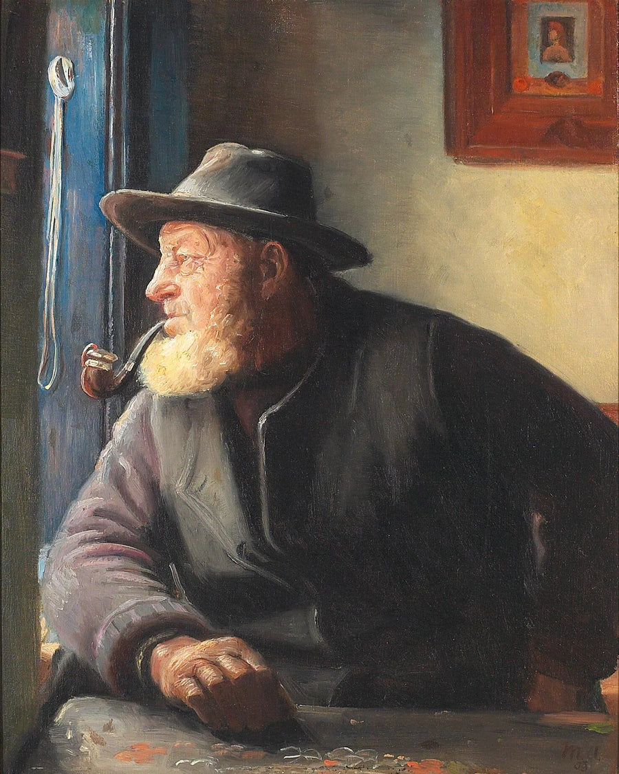 Interior shot with fisherman Ole Svendsen at the window. - Michael Peter Ancher