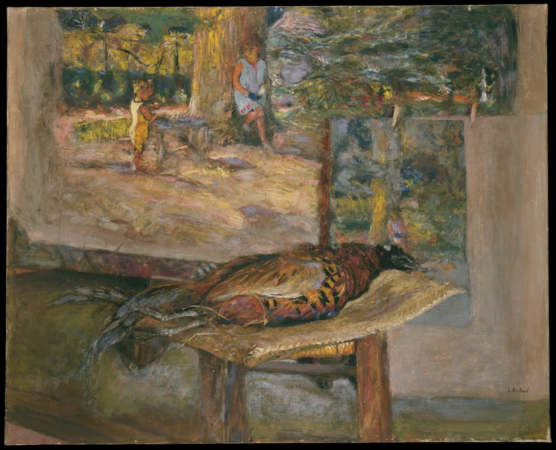 Interior with Paintings and Pheasant - Édouard Vuillard