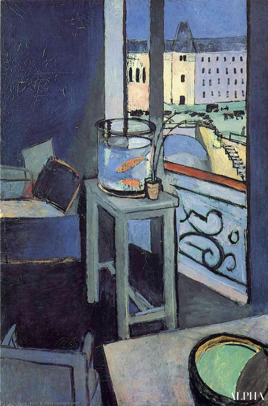 Intérieur avec un bocal à poisson rouge - Matisse - Reproductions de tableaux et peintures haut de gamme