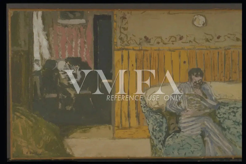 Interior with a Man Reading - Édouard Vuillard