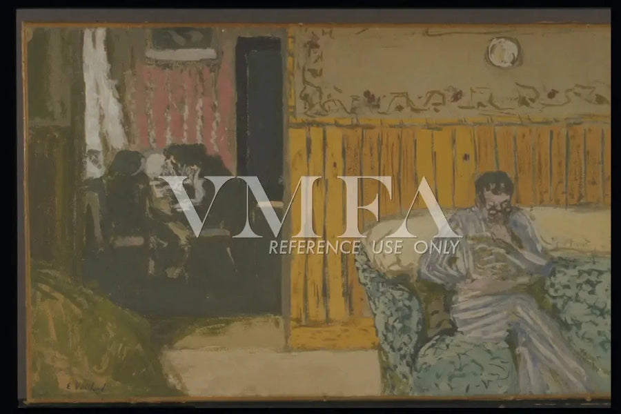 Interior with a Man Reading - Édouard Vuillard