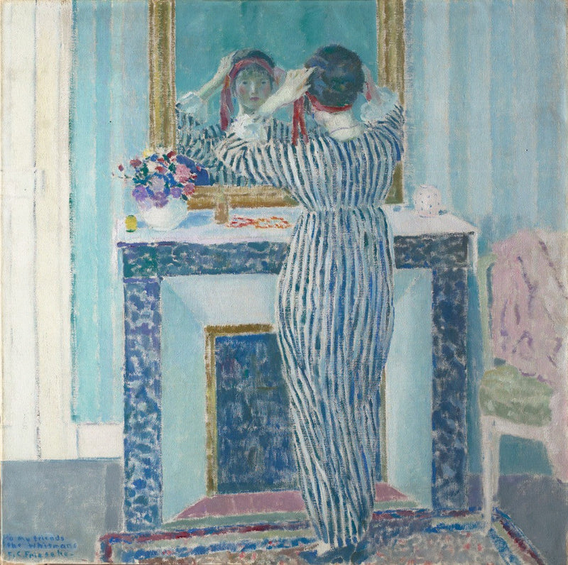 Blue Interior: Giverny (The Red Ribbon) - Frederick Carl Frieseke
