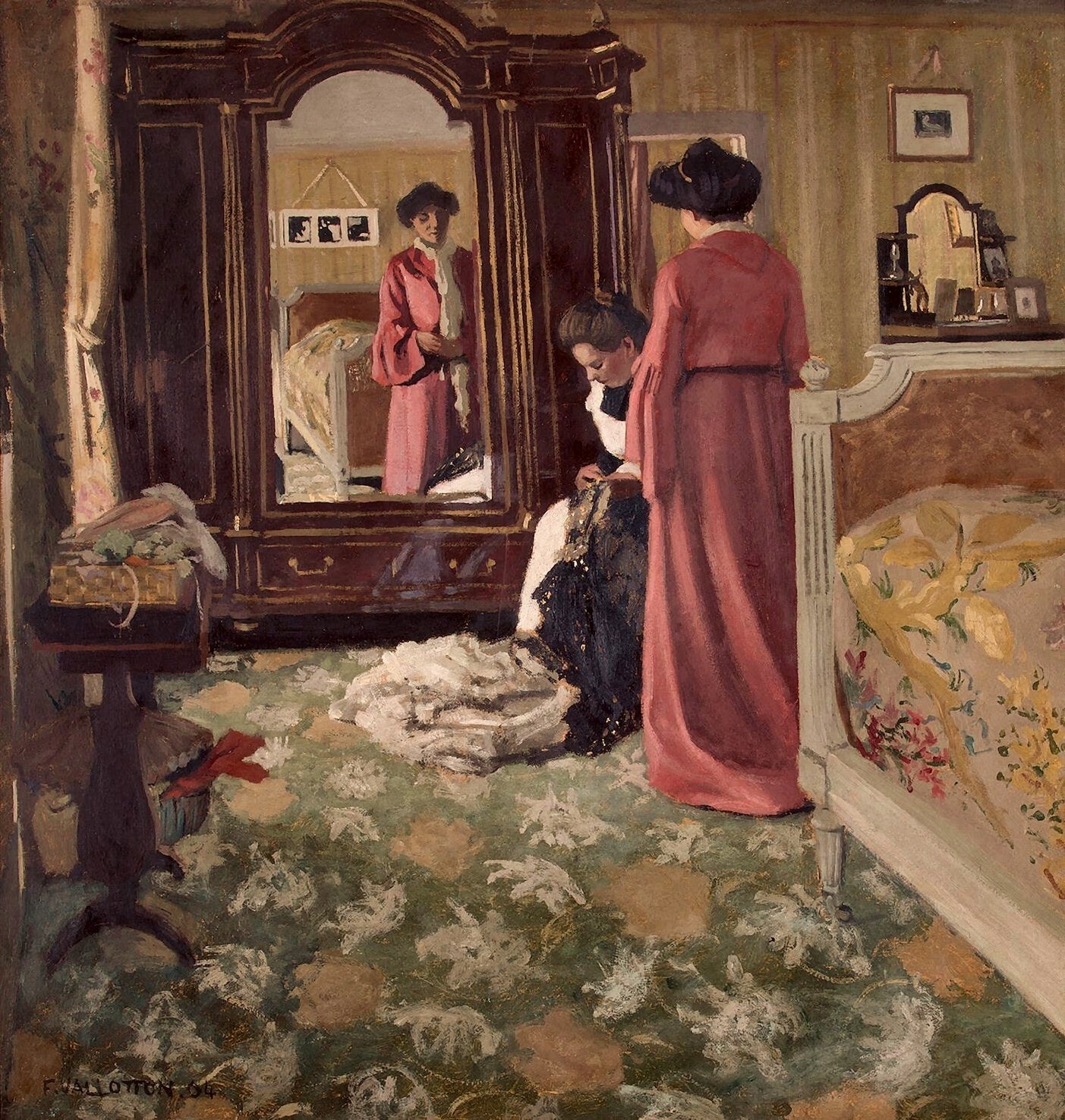 Interior, bedroom with two characters - Félix Vallotton