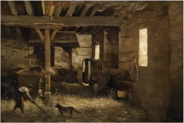Interior of a Sheepfold - Jean-Baptiste Camille Corot