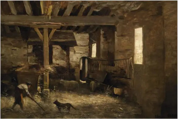 Interior of a Sheepfold - Jean-Baptiste Camille Corot