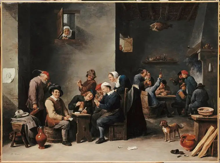 Interior of a cabaret. The Card Game - David Teniers the Younger