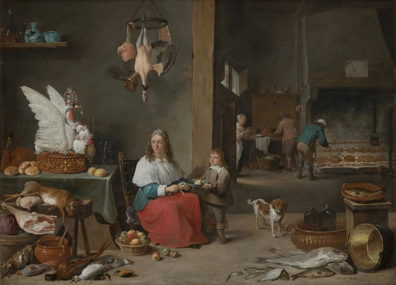 Interior of a Kitchen - David Teniers the Younger