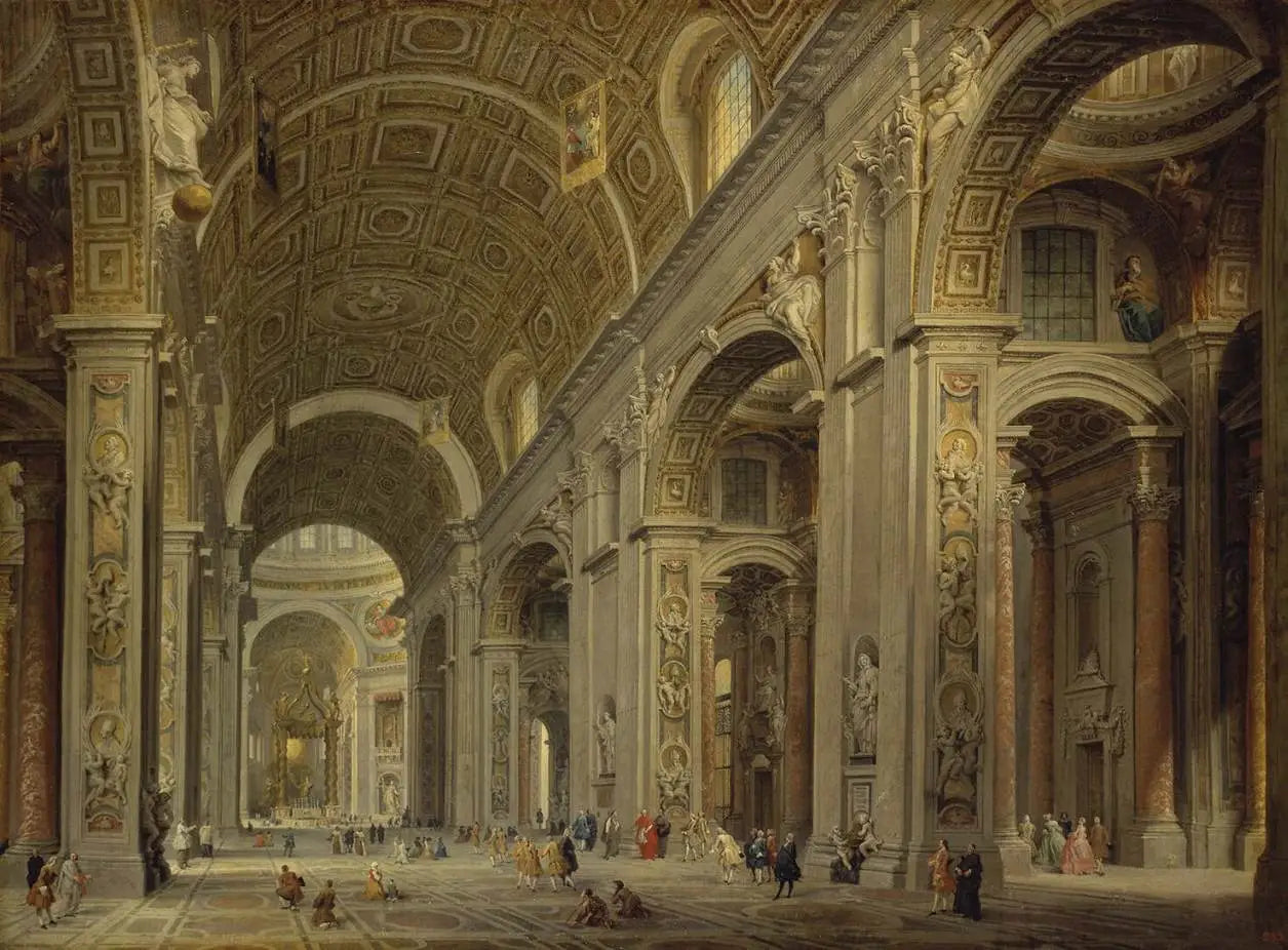 Intérieur de la cathédrale Saint-Pierre de Rome - Giovanni Paolo Panini - Alpha Reproduction