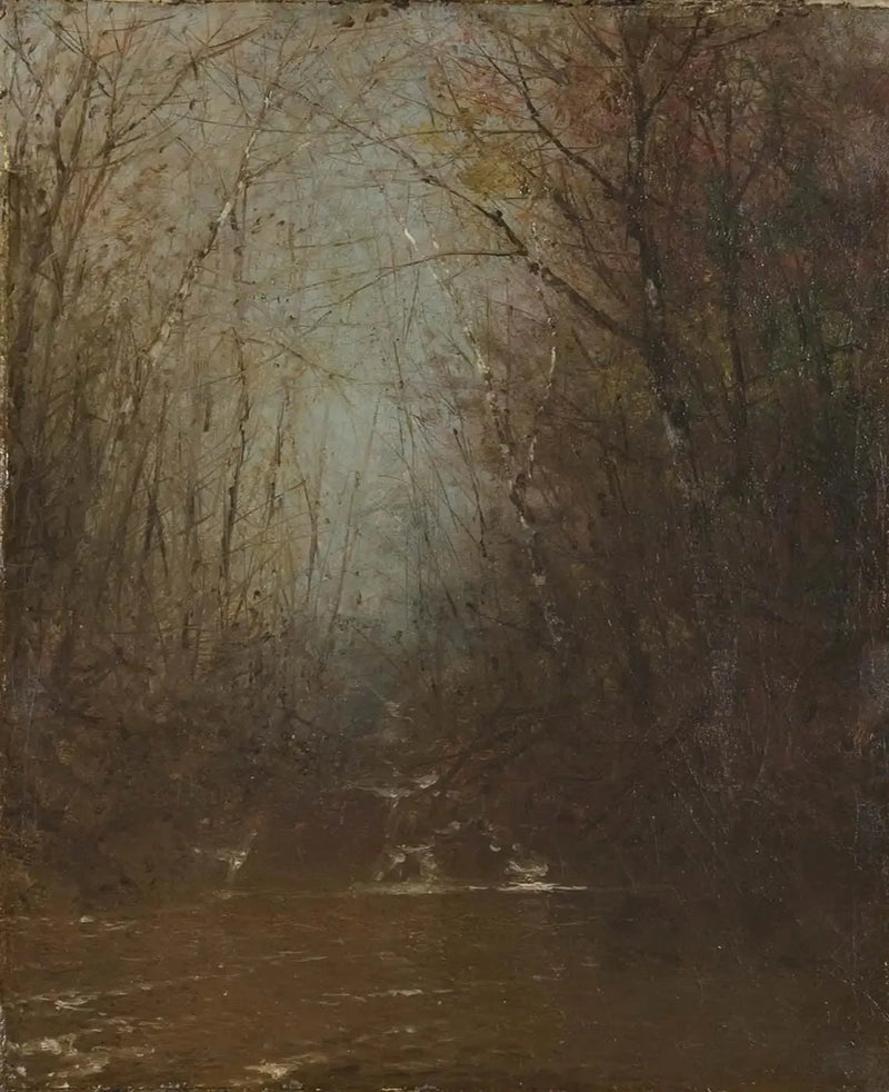 Interior of the forest with stream - John Frederick Kensett