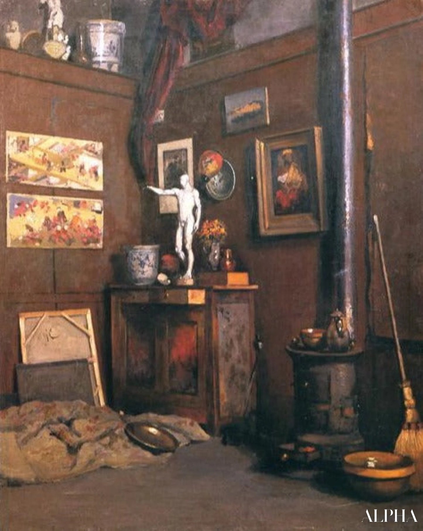 Interior of a studio - Caillebotte - High-end reproductions of paintings and artworks