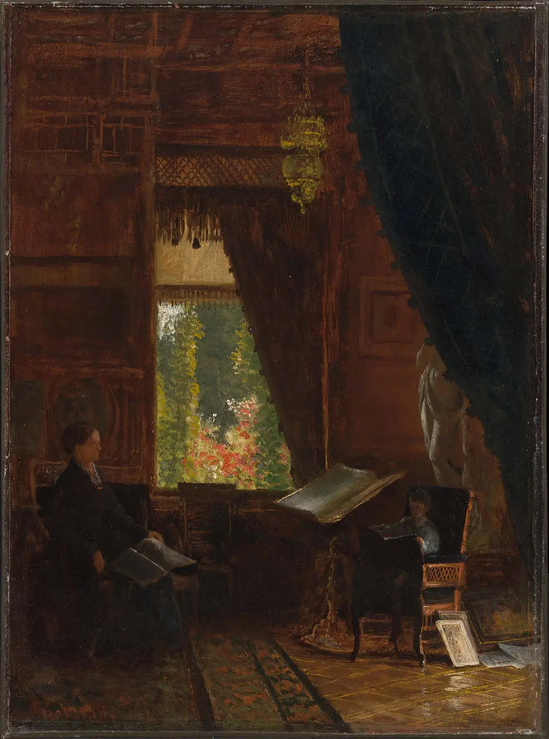 Interior of a Library - Albert Bierstadt