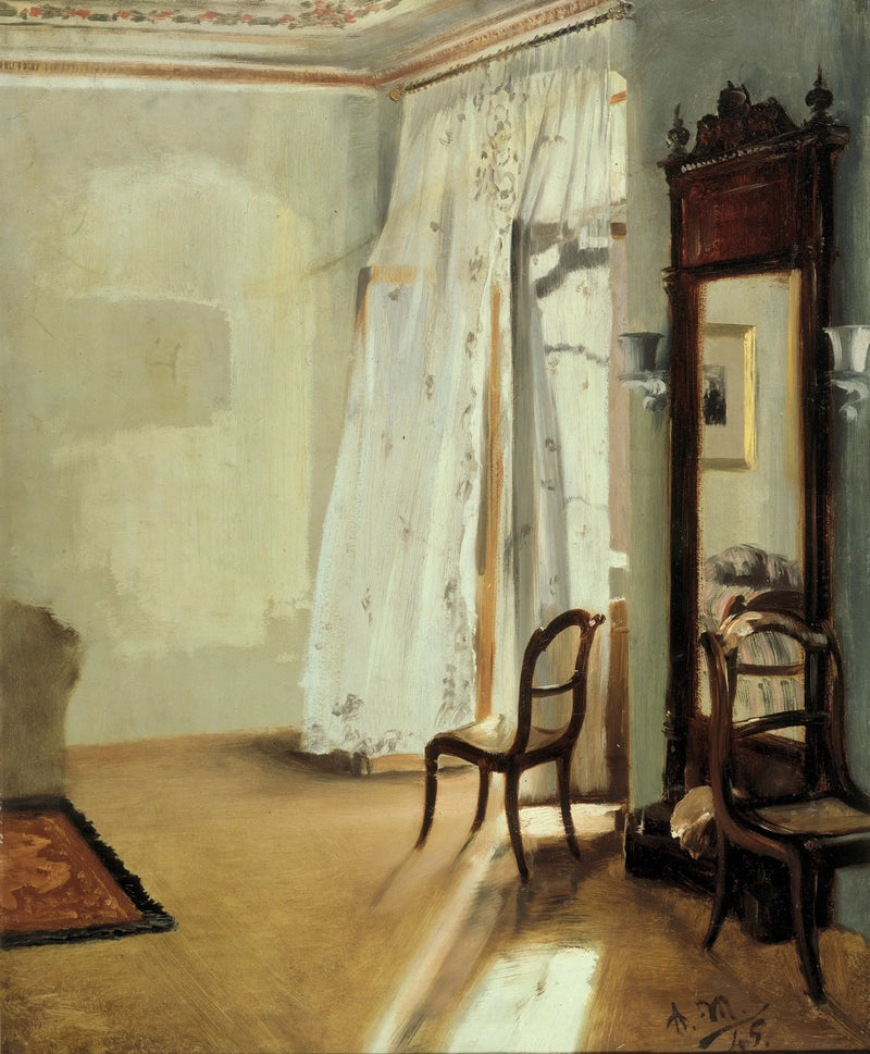 Interior of a Room with Balcony - Adolph von Menzel