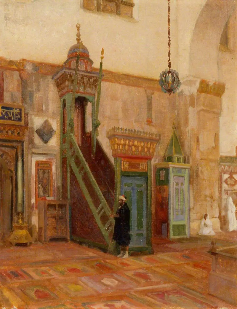Interior of a mosque or the Minbar of the Great Mosque of Damascus - Frederic Leighton
