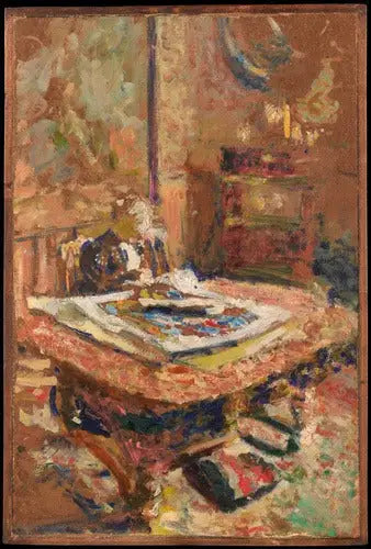 Intérieur madame Vuillard assise devant une table - Édouard Vuillard - Alpha Reproduction