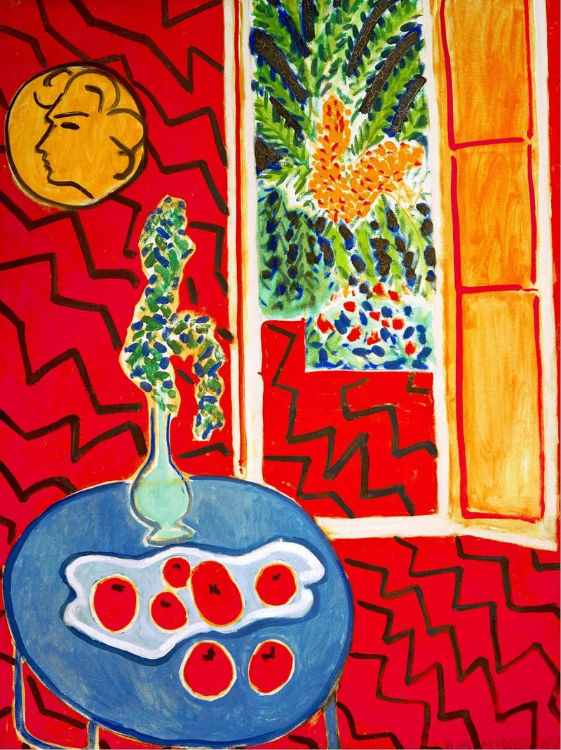 Red Interior, Still Life on Blue Table - Henri Matisse