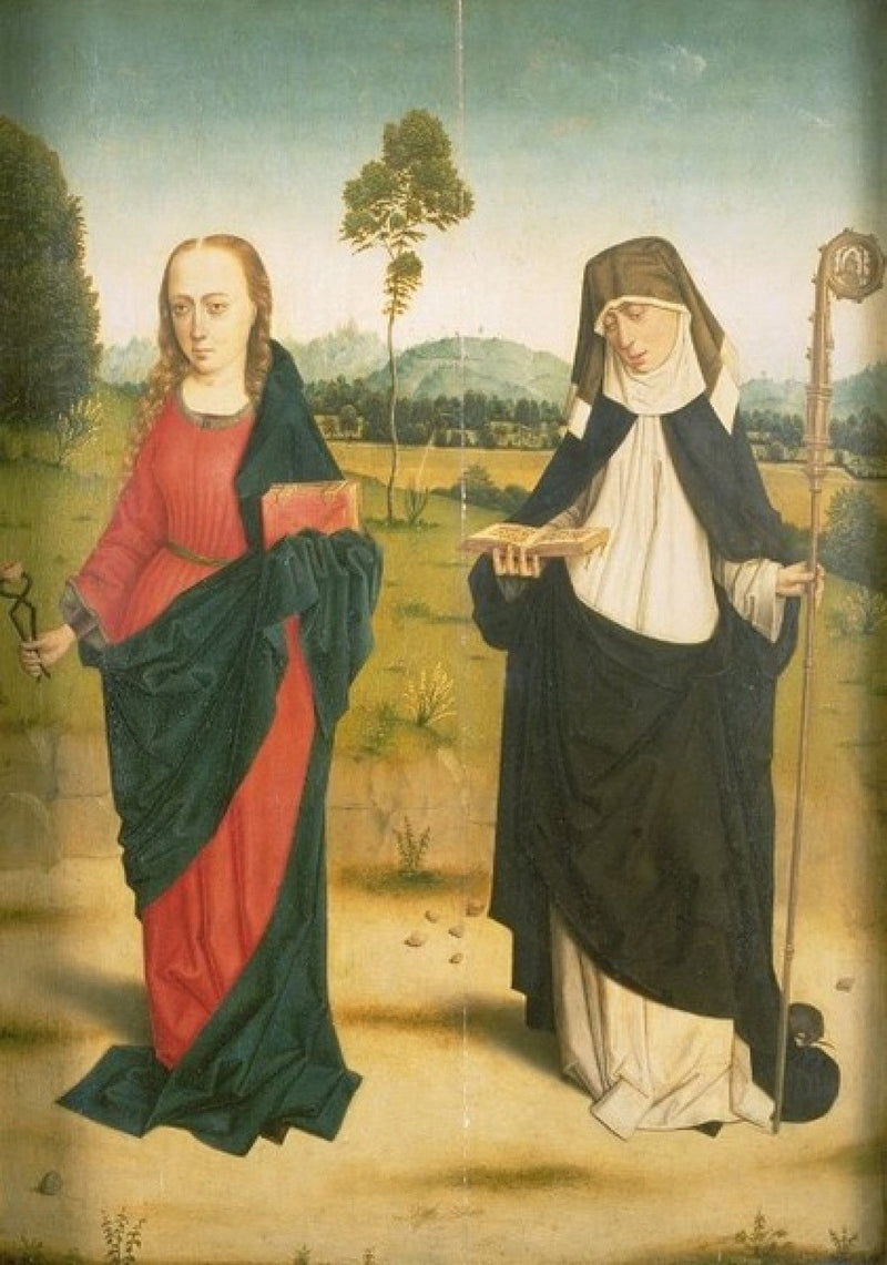 Interior: Saint Agatha and Clare / Exterior: The Annunciation: Mary - Dirk Bouts