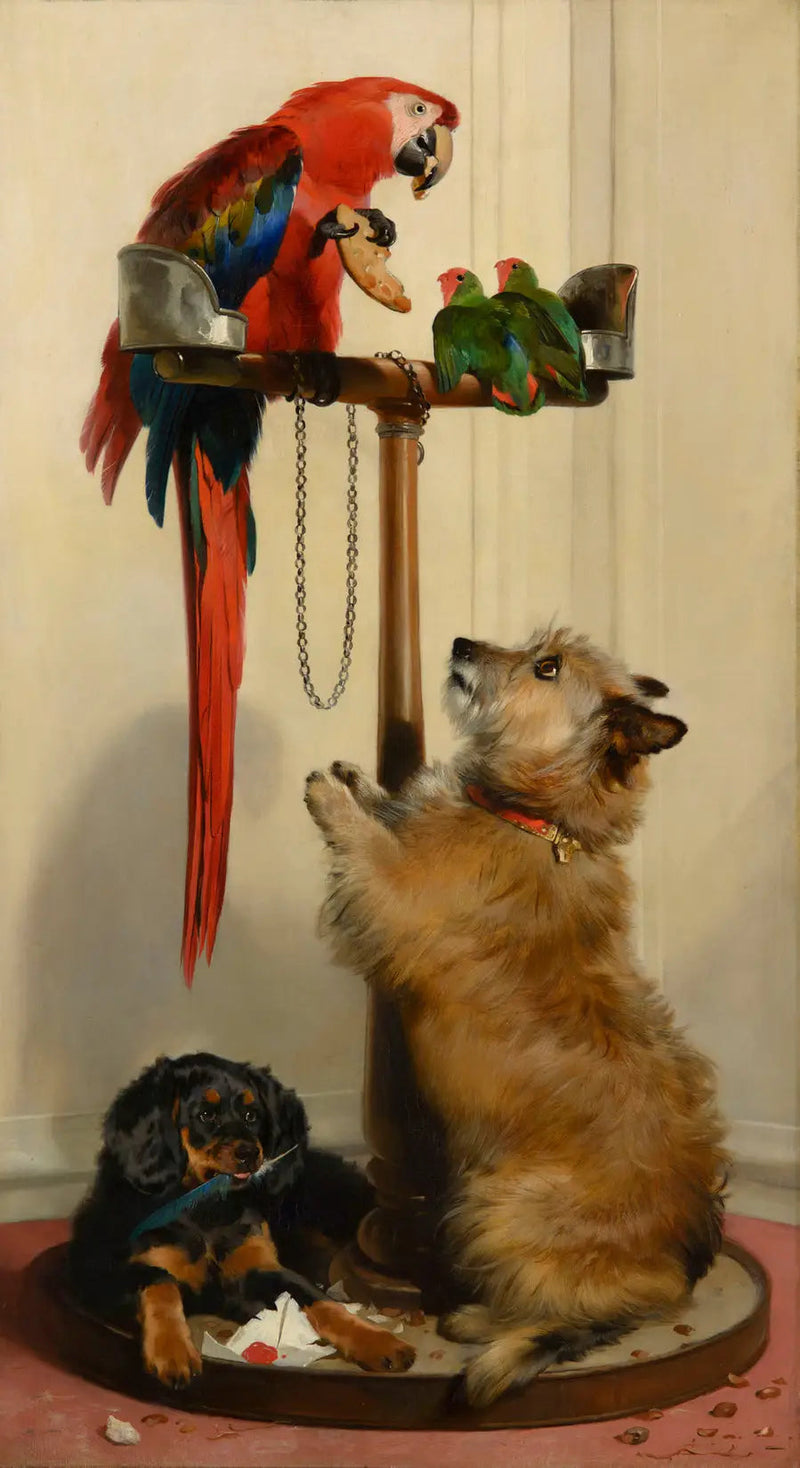 Islay, Tilco, an eagle and two inseparables - Edwin Henry Landseer