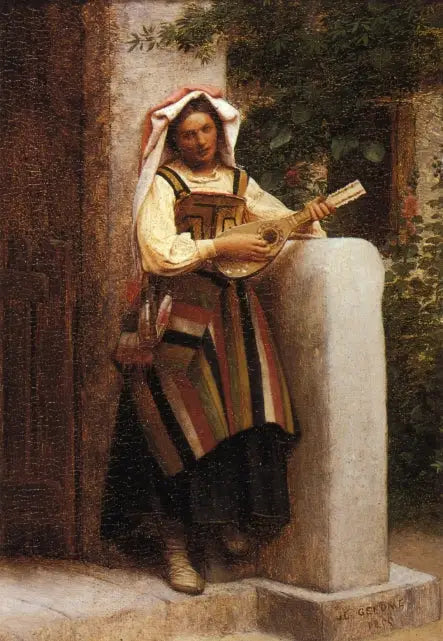 Italian Woman Playing the Mandolin - Jean-Léon Gérôme