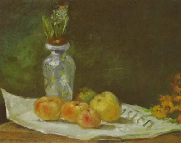 Hyacinth and Apples on a Newspaper - Paul Gauguin
