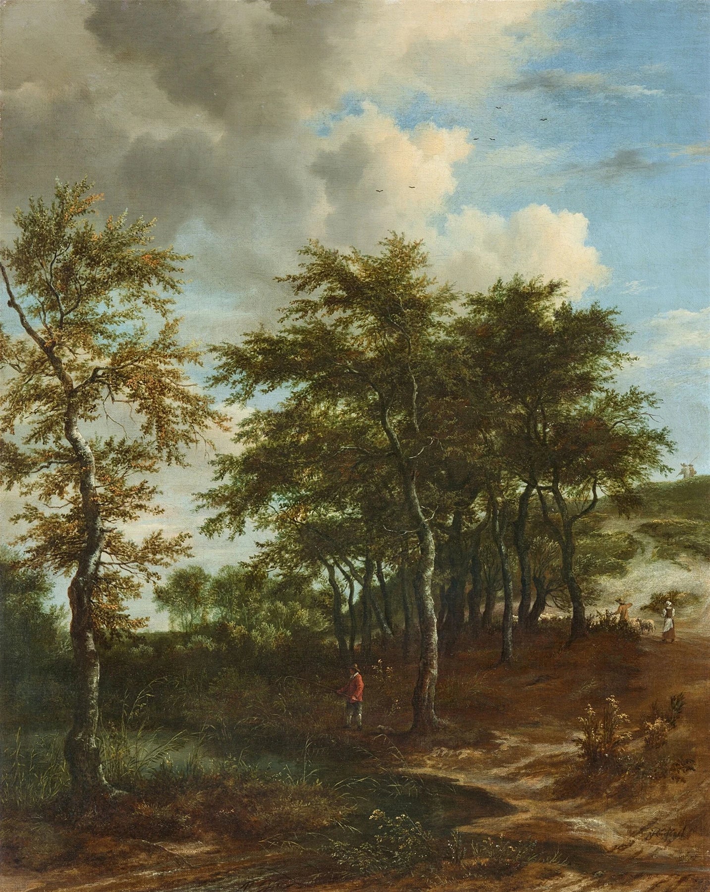 Paysage aux grands arbres, peinture de Jacob van Ruisdael