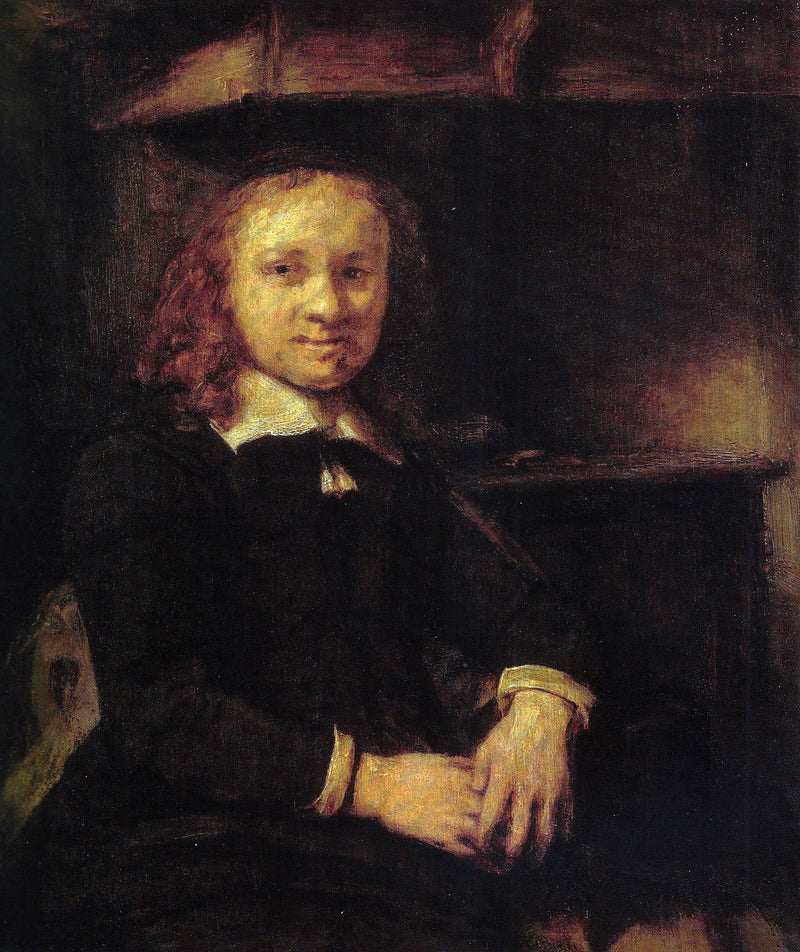 Portrait of Jan Boursse, sitting by a stove - Rembrandt
