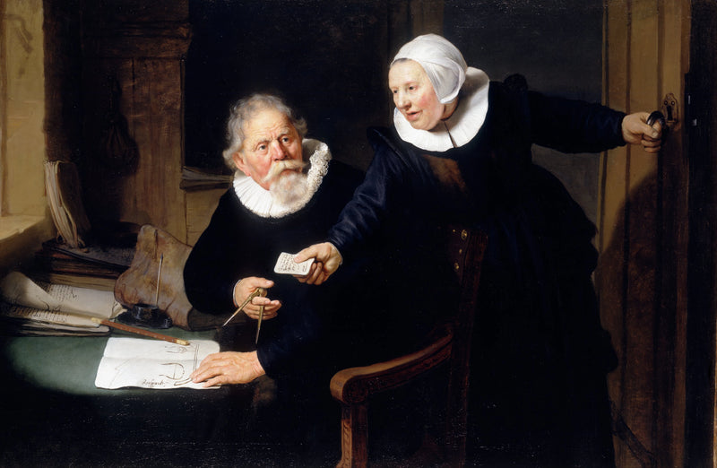 Portrait of Jan Rijcksen and his wife Griet Jans - Rembrandt