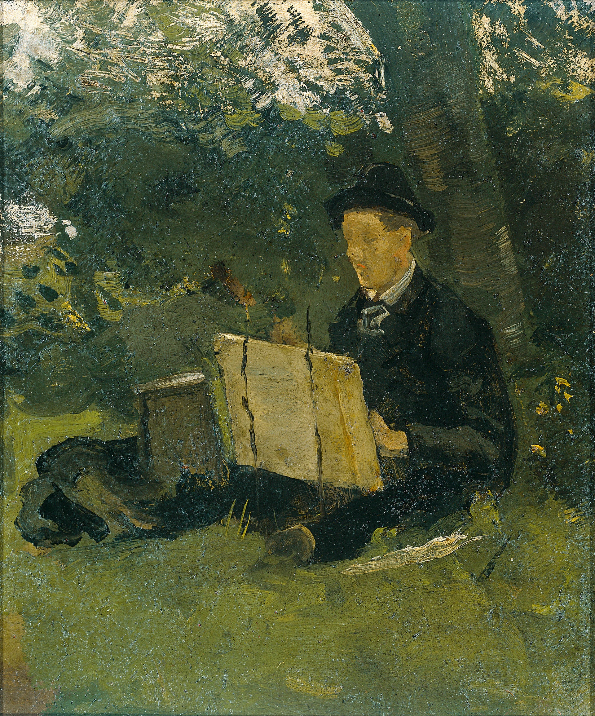 Jan Verkade (1868-1946) peignant sous un arbre (1891) - Richard Roland Holst