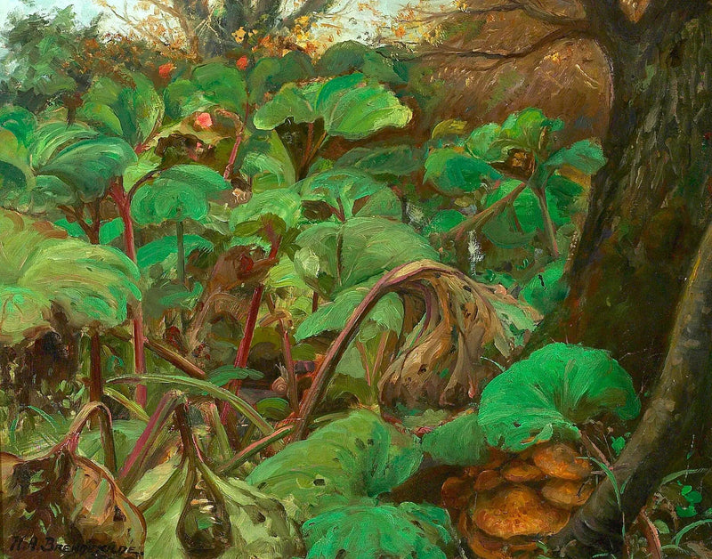 Rhubarb Garden at Herlufsholm. - H. A. Brendekilde