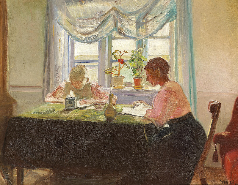 I do my homework by the window. - Michael Peter Ancher