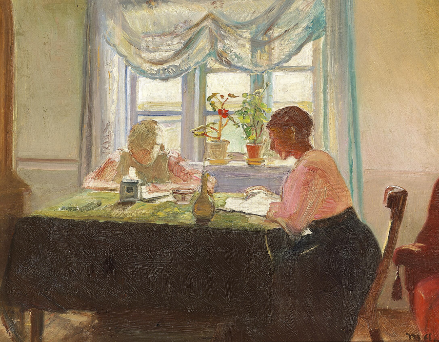 I do my homework by the window. - Michael Peter Ancher