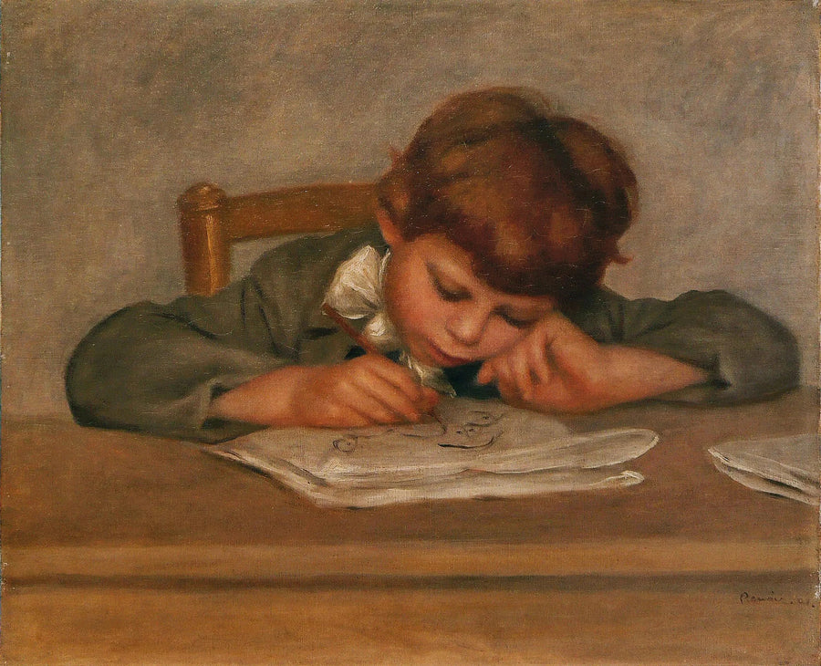 The Artist's Son, Jean, Drawing - Pierre-Auguste Renoir