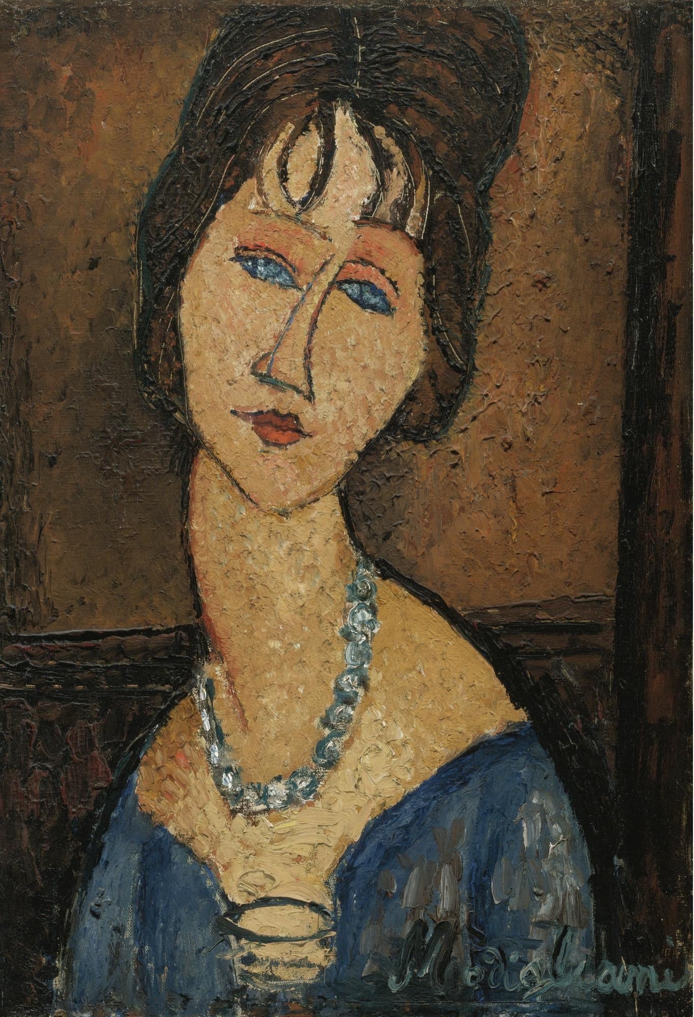 Reproduction du tableau « Jeanne Hébuterne au Collier - Amedeo Modigliani » par Alpha Reproduction en peinture à l’huile