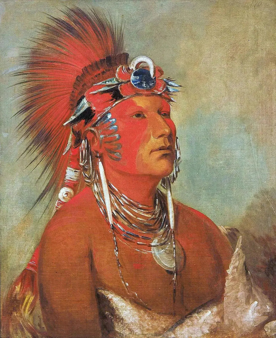 Jee-hé-o-hó-shah, Cannot be overturned, a warrior - George Catlin