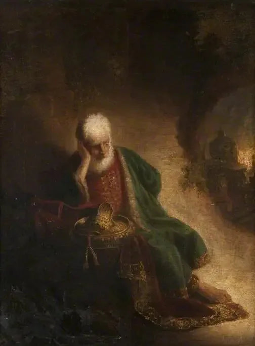 Jeremiah Weeping over the Destruction of Jerusalem - Rembrandt