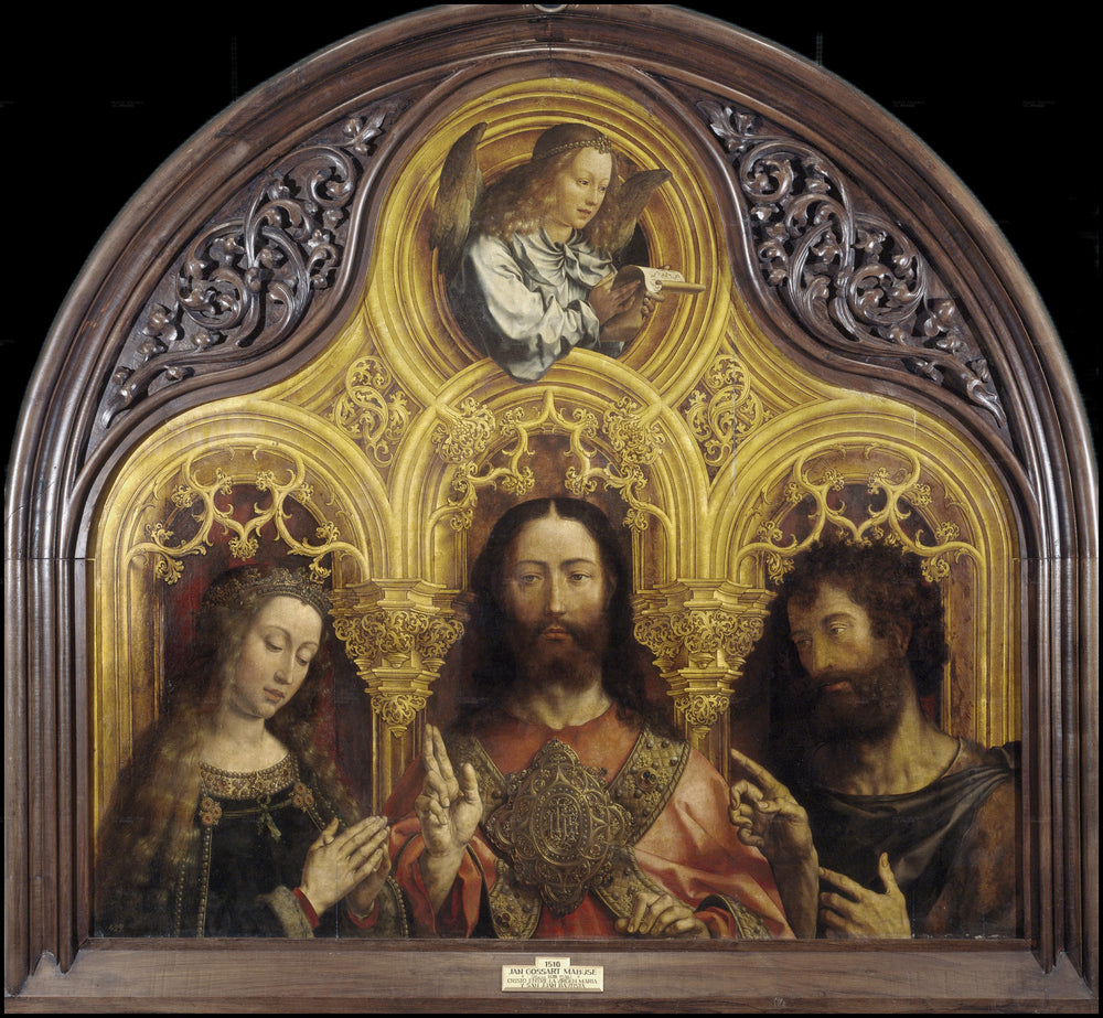 Jésus-Christ entre la Vierge Marie et Saint Jean-Baptiste - Jan Gossaert - Alpha Reproduction