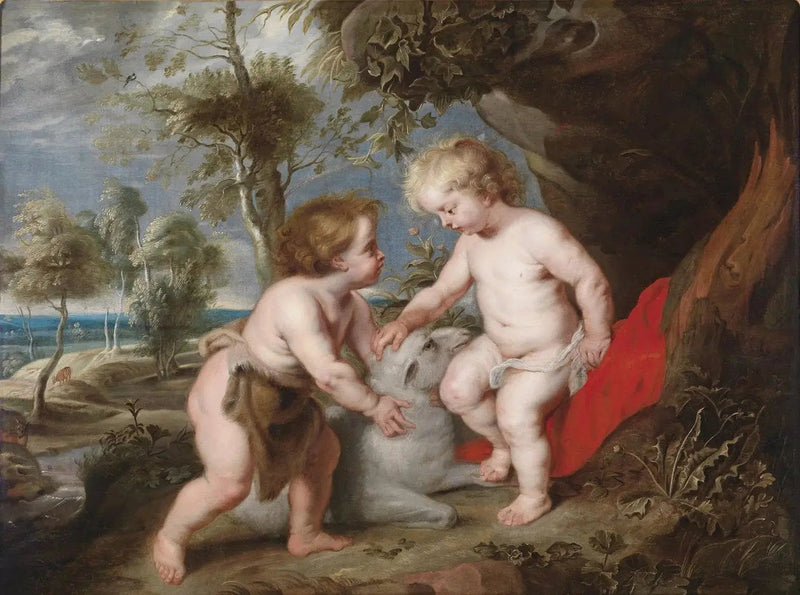 Jesus and the Child Saint John with a Lamb - Peter Paul Rubens