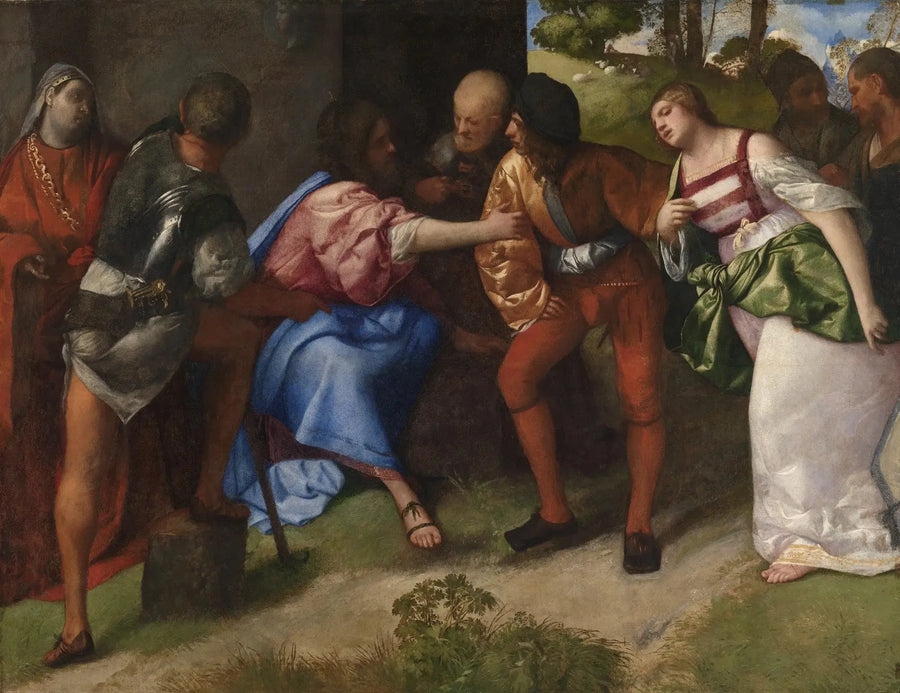 Jesus and the Woman Caught in Adultery - Titian