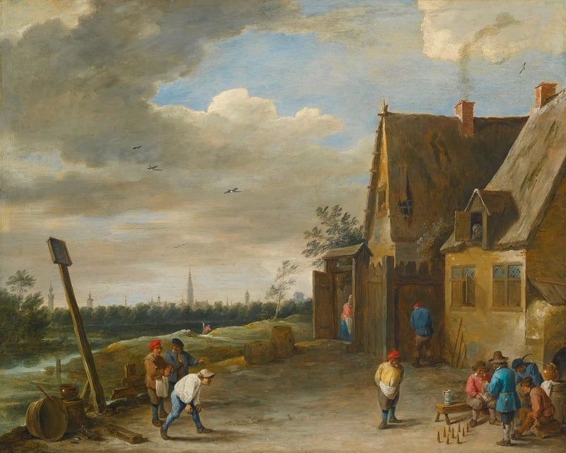Jeu de quilles avec vue sur Antwerp - David Teniers le Jeune