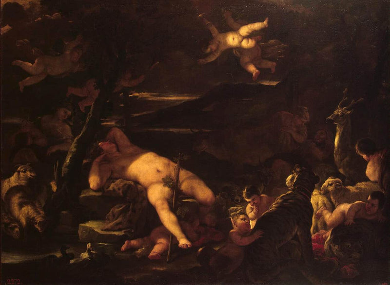 Young Bacchus Dormant - Luca Giordano