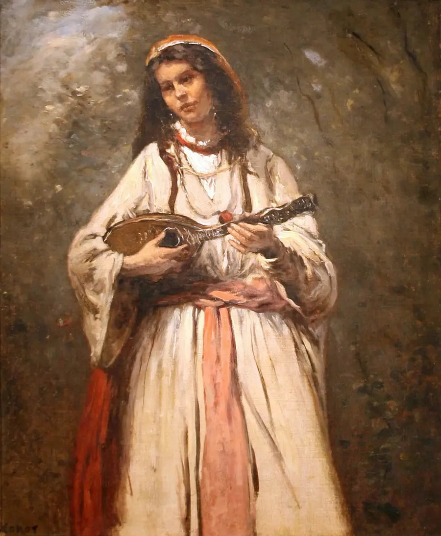 Young Bohemian with Mandolin - Jean-Baptiste Camille Corot